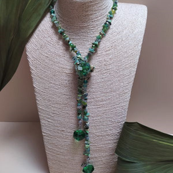 COLLANA QUARZO E LABRADONITE