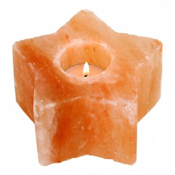 PORTA TEA LIGHT STELLA DI SALE DELL'HIMALAYA