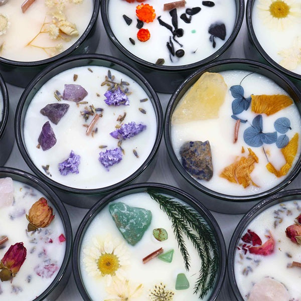 CANDELA FIORI MAGICI E GIADA