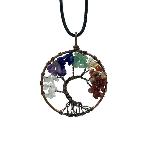 CIONDOLO BRONZO ALBERO DELLA VITA - 7 CHAKRA