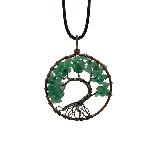 CIONDOLO BRONZO ALBERO DELLA VITA - AVVENTURINA