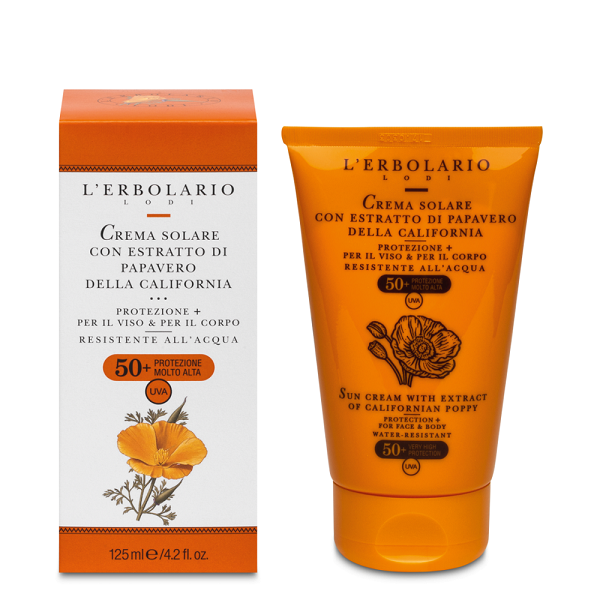 CREMA SOLARE CON ESTRATTO DI PAPAVERO SPF 50+