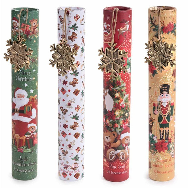 INCENSI IN TUBO DA 30 STICK CON PORTAINCENSO FIOCCO DI NEVE