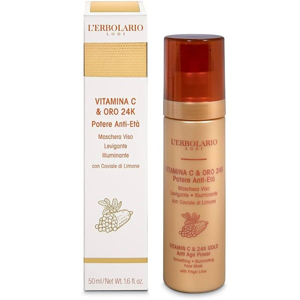 VITAMINA C E ORO 24 K MASCHERA VISO