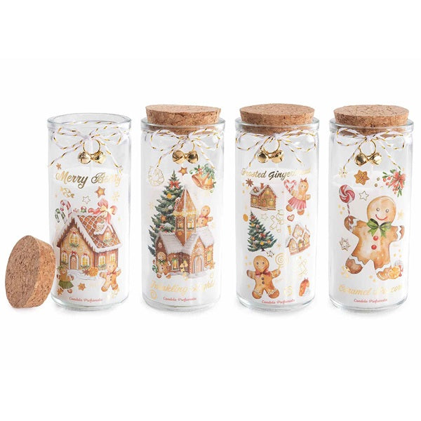 CANDELA IN VETRO OMINO DI PAN DI ZENZERO