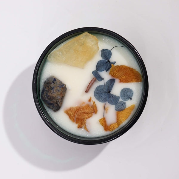 CANDELA FIORI MAGICI QUARZO CITRINO E SODALITE