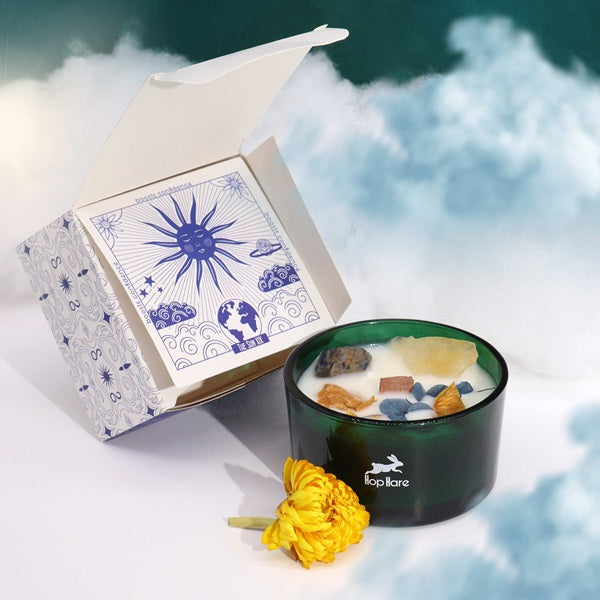 CANDELA FIORI MAGICI QUARZO CITRINO E SODALITE