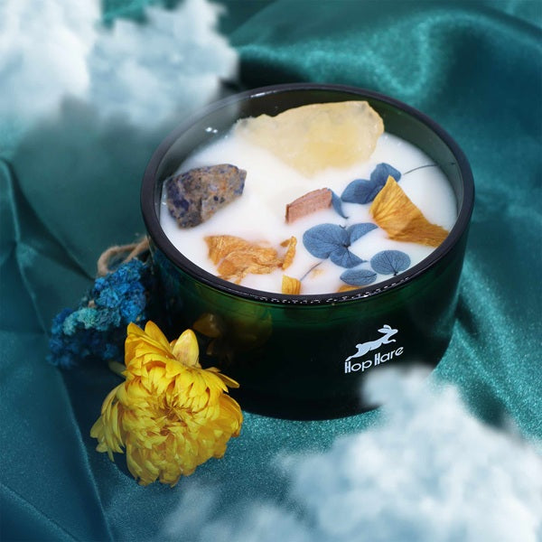 CANDELA FIORI MAGICI QUARZO CITRINO E SODALITE