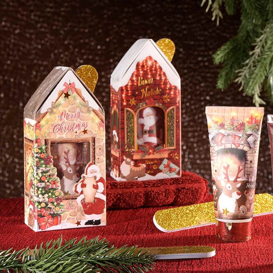 CONFEZIONE REGALO A CASETTA CON CREMA MANI E LIMA