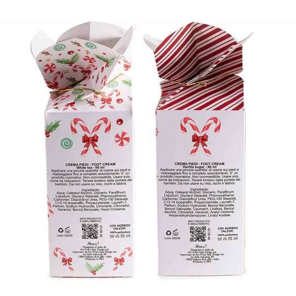 CONFEZIONE REGALO CON CREMA PIEDI PROFUMATA E CALZINI