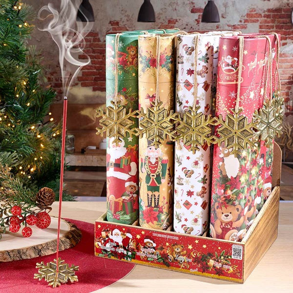 INCENSI IN TUBO DA 30 STICK CON PORTAINCENSO FIOCCO DI NEVE