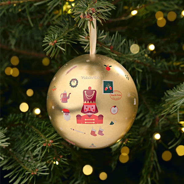 PALLINA ORO CON FILTRI CHRISTMAS TEA O INFUSO STELLA D'INVERNO