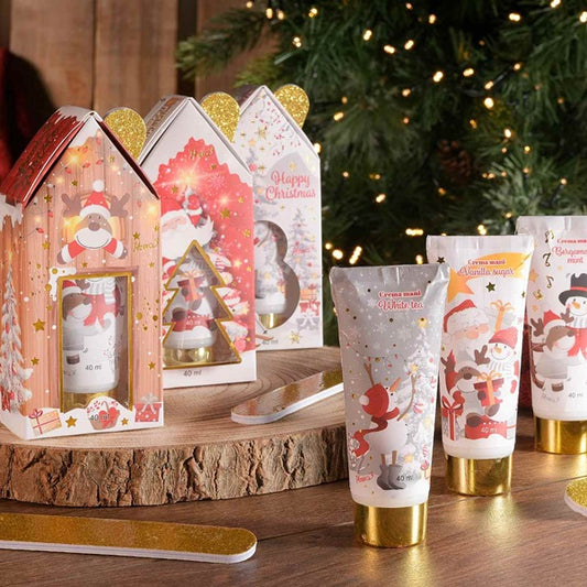 CONFEZIONE REGALO A CASETTA CON CREMA MANI E LIMA