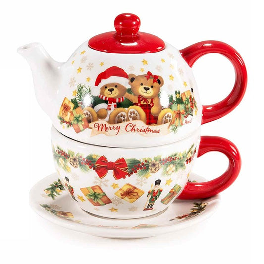Set di Natale tazza e teiera in porcellana "Favola di Natale"