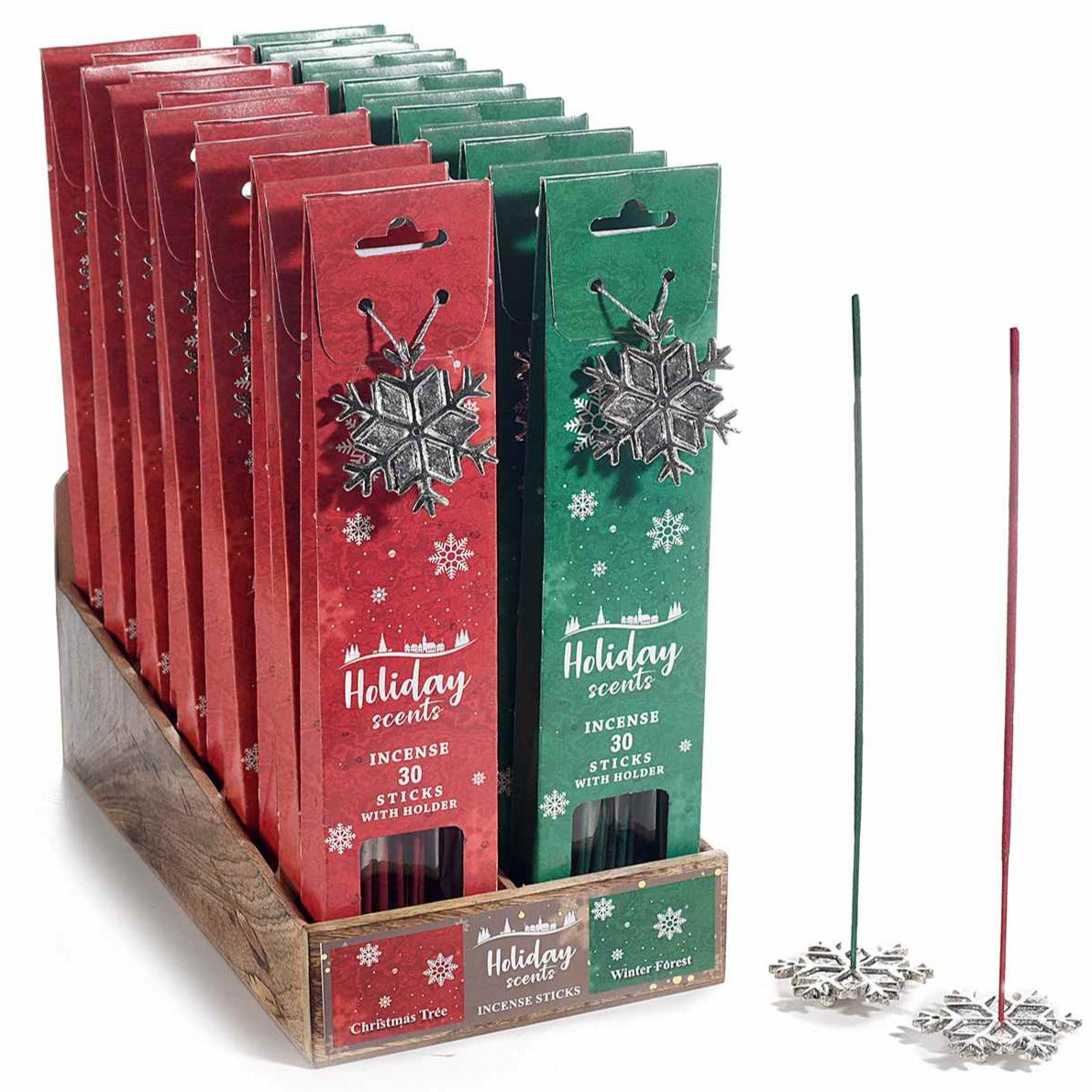 INCENSI IN CONFEZIONE DA 30 STICK CON BASE FIOCCO DI NEVE